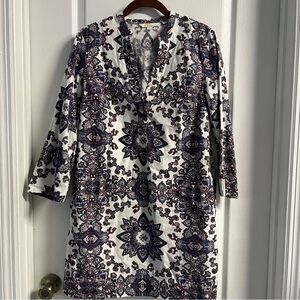 Boden Patterned V-Neck Dress